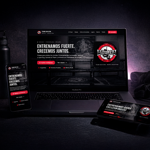Mockup del sitio web Team Aguilera Boxeo